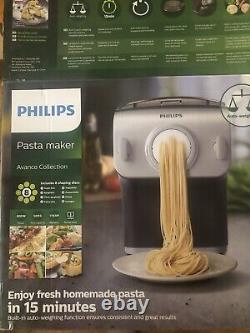 Philips Collection Avance Smart Pasta Maker HR2358/05 Argent/Noir Nouvelle Boîte Ouverte
