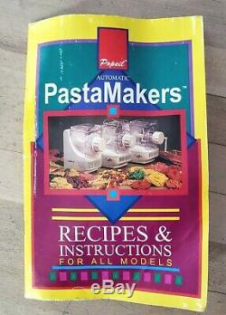 Ronco Popeil Pasta Automatique Machine Maker W Pièces Jointes P200 + Livre De Recettes